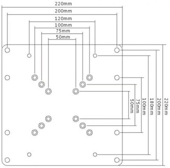 electrosmart 200 x 200 VESA Black Mount Adaptor Plate Convert TV Wall Bracket 50/75 / 100 mm - Image 2