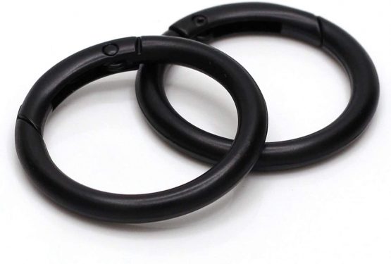 6Pcs Zinc Alloy Spring O Ring, 1-1/4" 32mm Gate O Ring Round Carabiner Snap Clip Trigger Spring Keyring Buckle, Metal O Ring for Bags,Purses