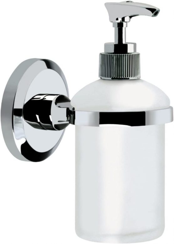 Bristan SO SOAP C Solo Wall Mounted Frosted Glass Soap Dispenser - Chrome Plated