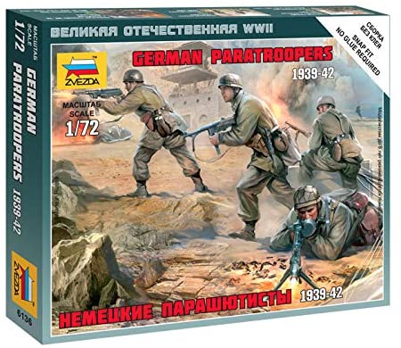 Zvezda Model Kit - Z6136 - German Paratroopers - 1: 72 Scale, Mehrfarbig, Large