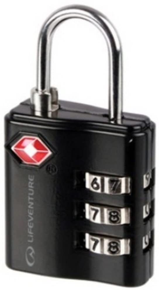 Lifeventure TSA Approved Luggage Padlock, Black, 3 Digit