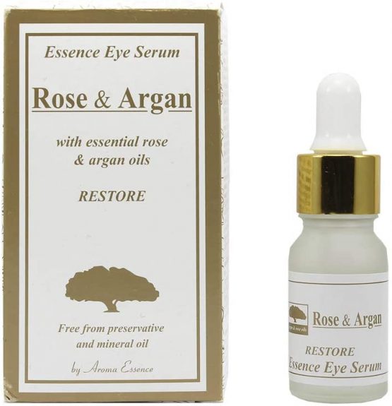 ARGAN and ROSE Eye Serum Anti Aging Natural Dark Circles and Under Eye Bags Reducer Anti Wrinkle Skin Drops Paraben and Mineral Free 10ml