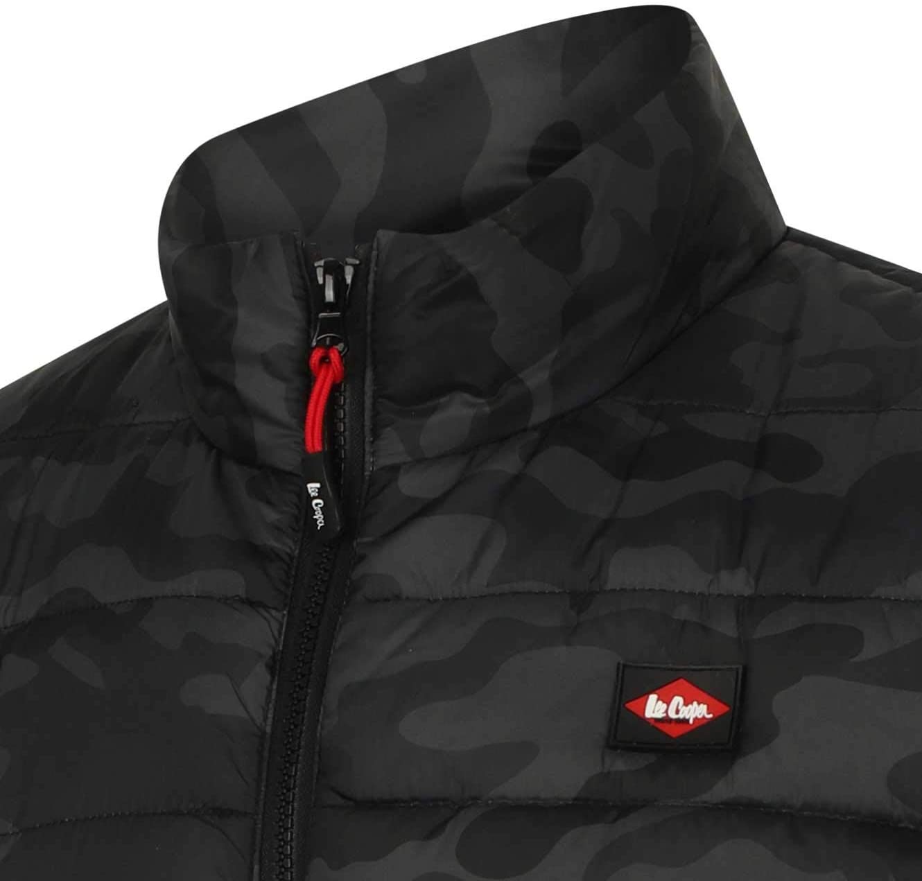 Lee Cooper Workwear Mens Slim Fit Lightweight Camo Print Padded Vest Windproof Showerproof Thermal Bodywarmer Gilet, Black Camo, XXL - Image 3