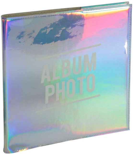 Exacompta Glossy Casebound Photo Album, 25.5 x 26 cm, 30 Black Thick Card Pages, with An Iridescent Rainbow Metallic Cover, Holds Up to 60 Photos 2 Per Page - Image 2