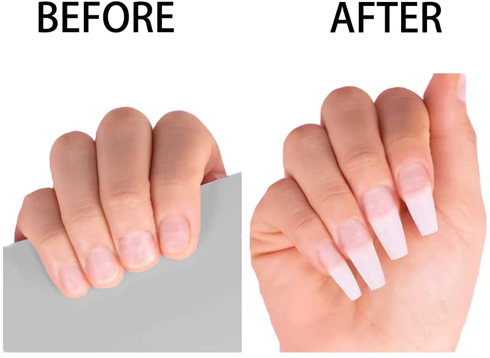 500 Pieces False Nails Tips for Acrylic Nails Half Cover Fake Nail Extension Tips, Square Acrylic Tips (10 Sizes, Natural) - Image 4