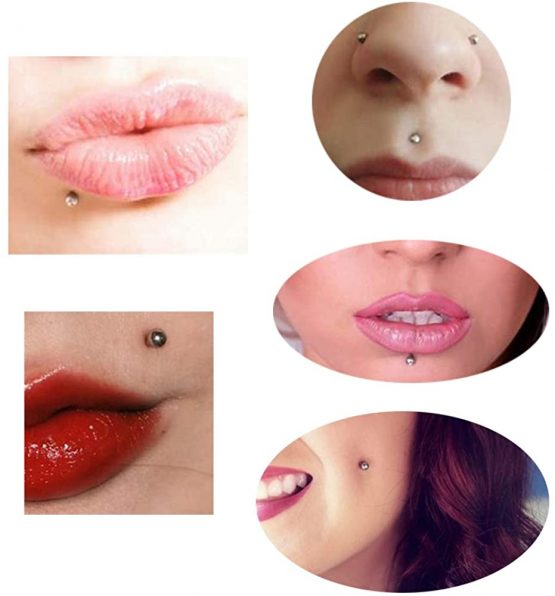 5 Pairs (10PCS) 16G Stainless Steel Labret Monroe Lip Ring Tragus Helix Earring Stud Piercing Jewelry 6mm 8mm 10mm 12mm 14mm - Image 4