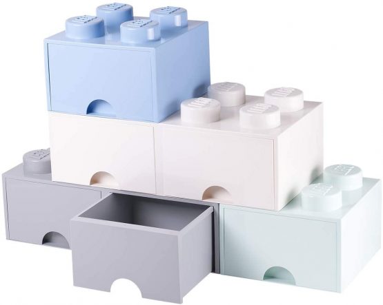 Room Copenhagen Lego Brick 4 Knobs, 1 Drawer, Stackable Storage Box, 4.7 l, Medium Stone Grey, 25 x 25 x 18 cm - Image 4