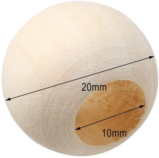 100pcs Natural Wooden Beads, 20mm Wood Spacer Beads Round Wood Loose Beads for Jewellery Making - Image 3