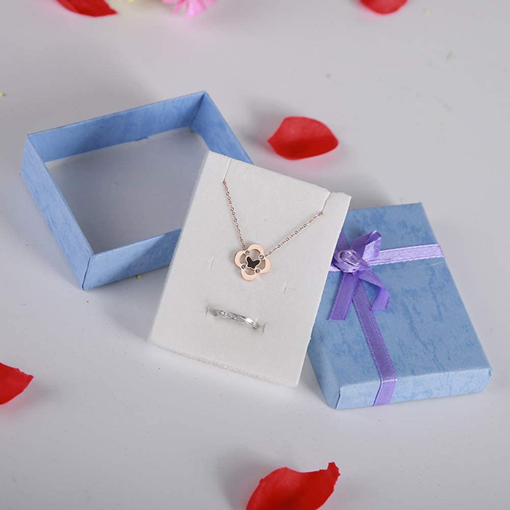 15pcs Gift Box with Lid Square Long Rectangular Paper Jewelry Gifts Boxes with Bow-knot for Jewelry Display-rings - Image 4