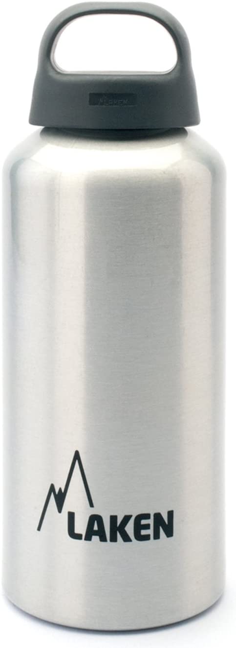 Laken Classic Water Bottle with Wide Mouth, Single Wall Lightweight Aluminum BPA, Leak-Proof Screw Cap, 0.6 Litre, Aluminum