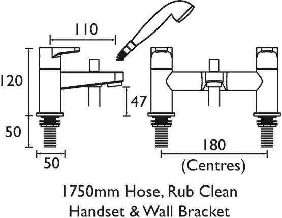 Bristan QST BSM C Chrome Plated Quest Bath Shower Mixer - Image 2