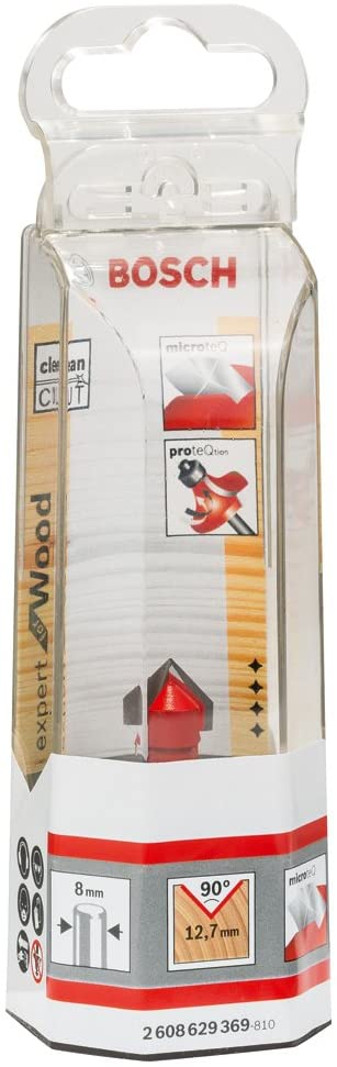 Bosch 2608629369 V-Grooving Cutter 12, 7x10x8mm, 0 V, Red/Silver, D 12,7 mm Länge 10 mm G 44,5 mm - Image 2