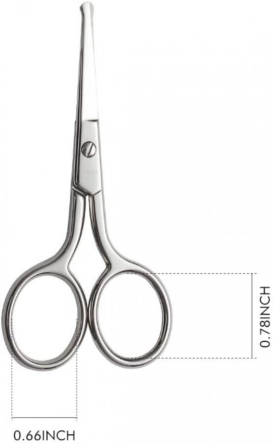 LIVINGO Premium Manicure Rounded Tip Scissors Multi-Purpose Stainless Steel Cuticle Pedicure Beauty Grooming Kit for Nail, Eyebrow, Eyelash, Dry Skin, Nose Hair 9cm - Image 2