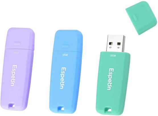 Espeon 3-Pack 32GB USB 2.0 Flash Drive, Macaroon colours - Light Blue, Light Violet, Light Green