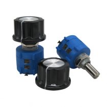 Taiss/2pcs 3590S 10-Turn Rotary Wire Wound Precision Potentiometer, Precision Multi turn Wirewound Potentiometer, 10 Ring Adjustable Resistor + 2pcs A03 knob (3590S-2-102L 1k ohm)