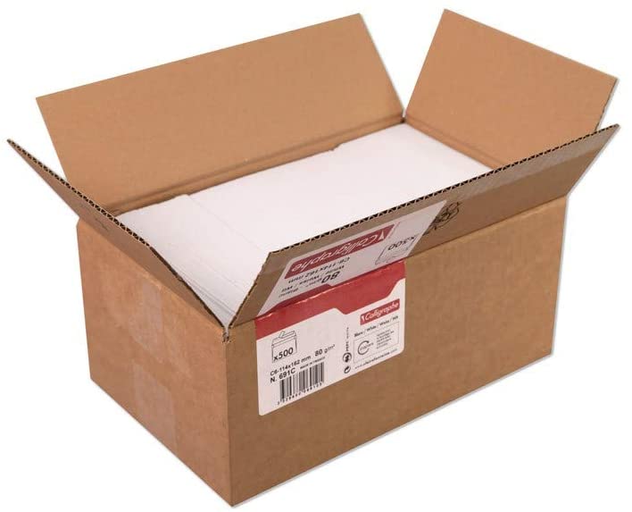Calligraphe (Clairefontaine) 691C, Box of 500 Envelopes, Size: C6-114x162mm, Self-Adhesive, 80g/m², White Colour - Image 3