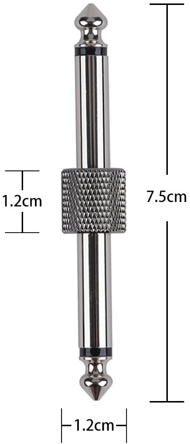 Rayzm Guitar Pedal Connectors, 6.35mm (1/4") Male to Male Straight Plug Adaptors for Guitar Pedalboard - Pack of 4 - Image 2