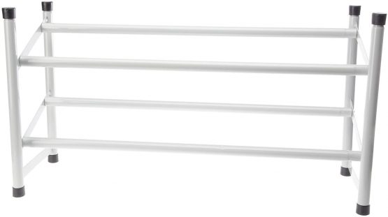 Compactor Stilito 2 Shelf Expanding Shoe Rack Storage Organiser for 6-12 Pairs of Shoes, Steel, 62/117 x 23 x H.35 cm, Grey, RAN3634