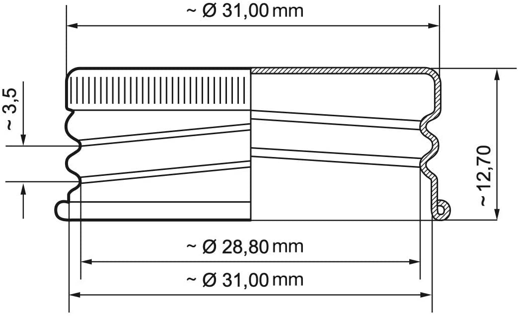 10 to 100 Pcs Replacement Screw Caps PP31.5 PP31.5 with Rolled Edge, Screw Caps for Aluminum Bottles (10 Pcs) - Image 4