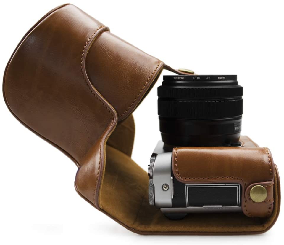 kinokoo X-A3/X-A5 /X-A7/X-A10 Case PU Leather Camera Case for Fuji X-A3/X-A5 /X-A7/X-A10 with 16-50mm Lens Camera and Adjustable Shoulder Strap (Brown) - Image 3