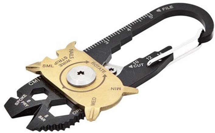 TRUE Fixr Rotary 20 In 1 Pocket Keychain Multi Tool, 20 Pocket EDC Tools, Flight Safe Box Cutter Knife Blade, Wire Stripper - Image 3