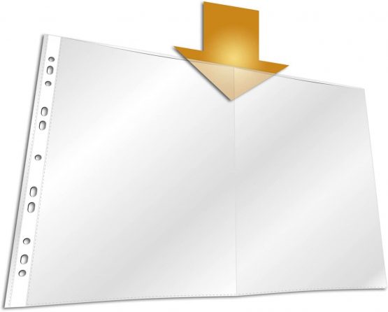 Durable punched pocket A4 extra wide, 240x310 mm, 90my, transparent, 50 pieces 999111197 - Image 2