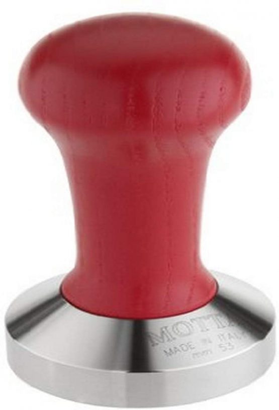 Motta 8140/R Professional Flat Base Coffee Tamper, 53 mm, Red Handle