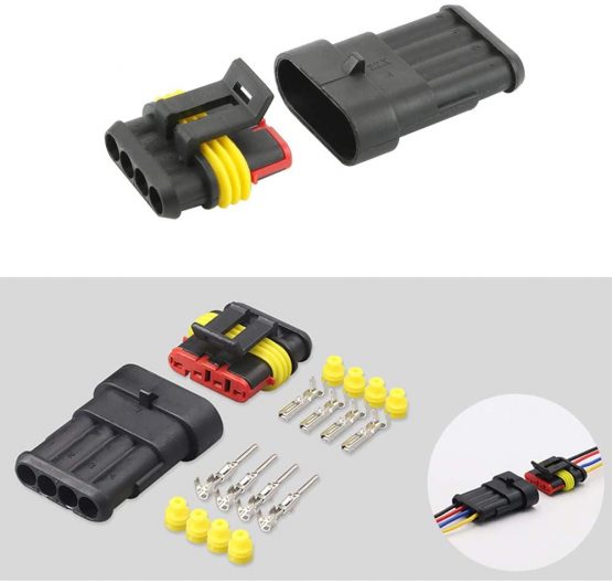 QitinDasen 9 Set Professional 4 Pin Way Car Auto Waterproof Electrical Wire Connector Terminal Plug Socket Kit, with Silicon Rubber Cable Seal, for Car Truck Boat - Image 3