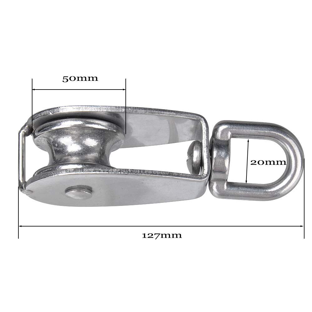gotyou M50 Single Pulley,Heavy Duty 304 Stainless Steel Pulley,Wire ...