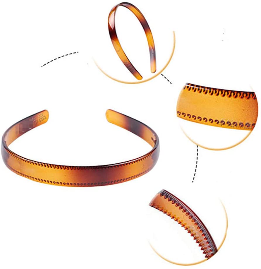 Set of 2 Women Girls Hard Plastic Headband Hair Hoop Black and Brown High-grade Headwear Hairband (Style B#) - Image 3