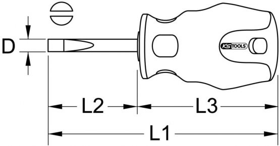 KS Tools 159.1001 Ergo+ Stubby Screwdriver, Slot, 6mm - Image 3