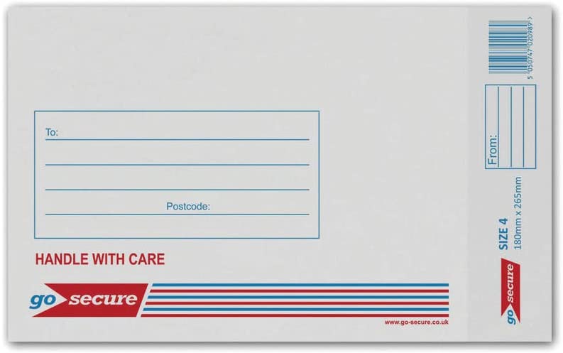 GoSecure Bubble Envelope Size 4 Internal Dimensions 170x245mm White (Pack of 100) KF71449