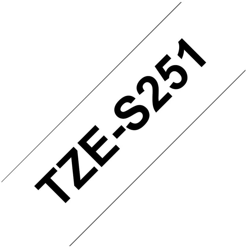 Brother TZe-S251 Labelling Tape Cassette, Black on White, 24mm (W) x 8M (L), Strong Adhesive, Brother Genuine Supplies - Image 2