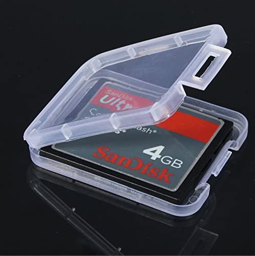 HAYATEC Compact Flash Transparent Holder Case Memory Card CF SDHC Box Storage Set (10 PAck), Clear - Image 2