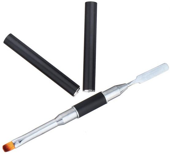 Dual-Ended Poly gel Brush & Picker, Kalolary 2 in 1 Designs Poly gel Brushes Stainless Steel Gel Nail Tool for Poly Gel UV Gel Acrylic Nails Extension - Image 2