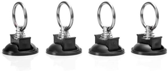 Oldbones 1.86" L Track Tie Down System Kits Round Anchor Point Tie Down Kit Quick Release Tie Down Anchor -4Packs in Black - Image 3