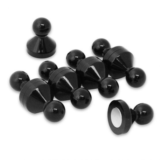 Magnet Expert® Large Black Acrylic Push Pin Magnet - 21mm dia x 26mm tall (10 Packs of 10)