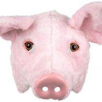 Boland 56757 Plush Half Mask Pig One Size Pink Brown Eyes Face Mask Animal Mask Fur Mask Accessory Costume Fancy Dress Carnival Theme Party
