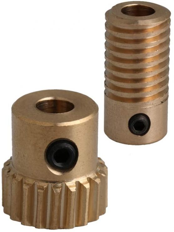 CNBTR 5mm Bore Hole Diameter Brass Gear Shaft & 20 T Wheel 0.5 Modulus Set Drive Gear Box Shaft