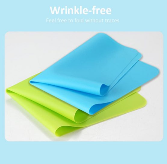40x30cm Silicone Placemats for Kids, Non Stick Heat Resistant Tablemat, Kitchen Dining Table Mats Place Mat (Blue, 2) - Image 3