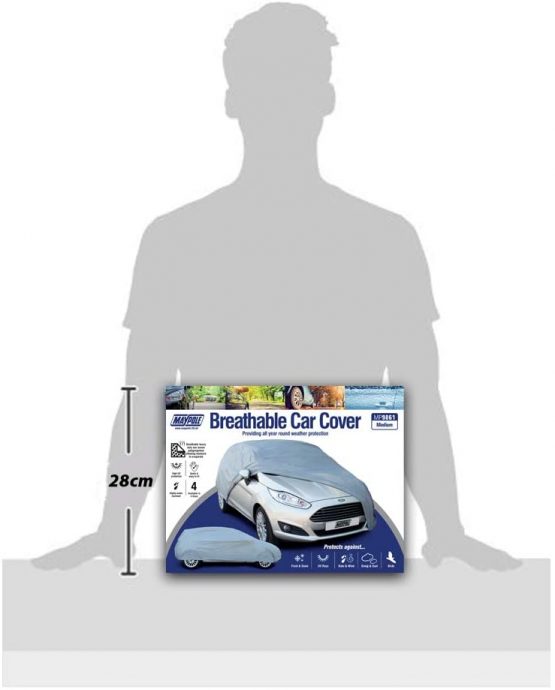Maypole 9861 Breathable Full Car Cover, Grey, Medium - Image 4