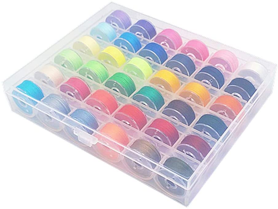 YEQIN 36Pcs Bobbins and Sewing Threads with Bobbin Case and Bobbin ...