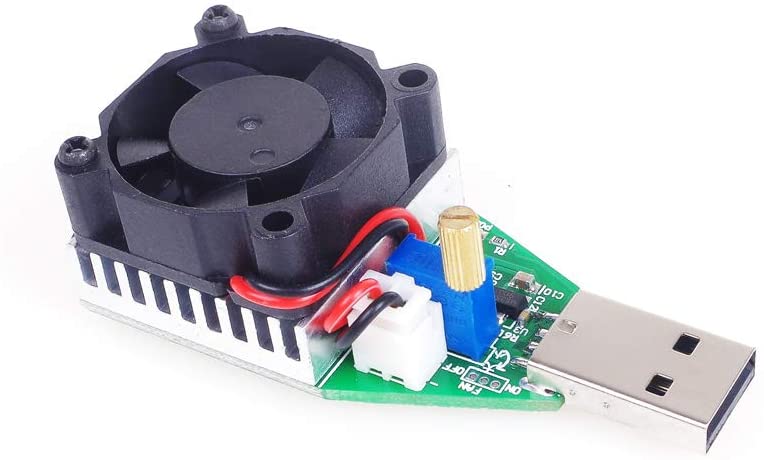 ANGEEK 15W Electric Circuit Tester, Adjustable 0.15-3A Constant Current DC 3.7-13V USB Load Module with Fan - Image 2