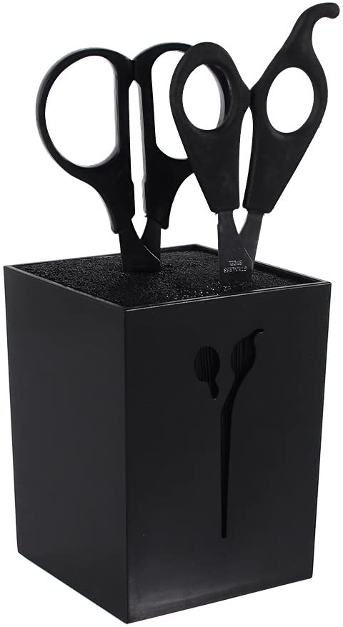 Professional Salon Scissors Holder Hairdressing Barber Combs Clamps Stand Container Scissors Storage Box Stylish Organizers (Color : Black)