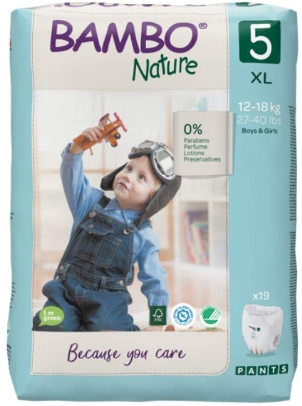 Bambo Nature Premium Training Pants, Pull Ups, Eco-Labelled Potty Training Pants, Training Nappy Pants, Secure & Comfortable