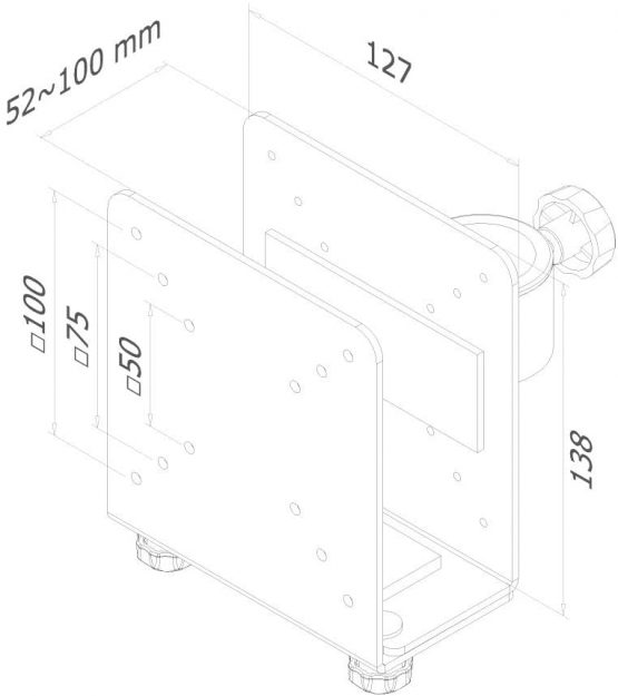 Newstar THINCLIENT-10 Thin Client Holder (attach between monitor and pole) - Silver - Image 3