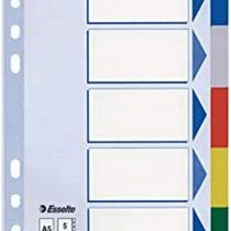 Leitz Blanko plastic dividers, A5, PP, 5 sheet, assorted colours