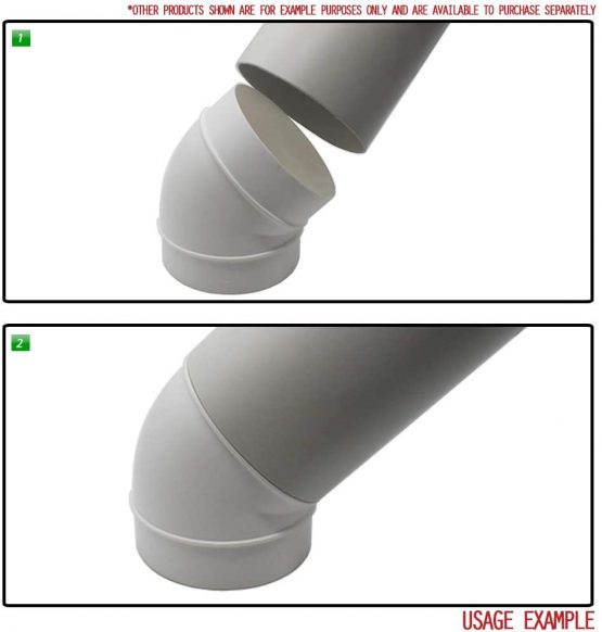 Kair 45 Degree Elbow Bend 100mm - 4 inch Round Plastic Ducting Joint to Connect Round Duct Pipe or Flexible Hose - Image 4