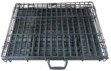 Ellie-Bo Black Deluxe XXL 48-inch Folding 2-Door Dog Cage/Crate with Metal Tray and Dog Bed Mat, 122 cm L x 79 cm W x 86 cm H - Image 3
