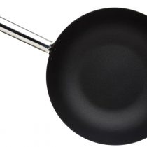 KitchenCraft Master Class MCCWOK1 Professional Non Stick Carbon Steel Induction Safe Wok, 24 cm, Black